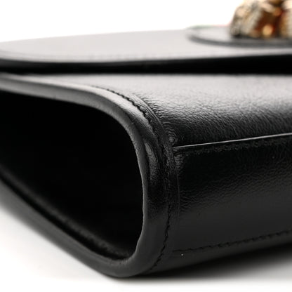 Gucci Textured Calfskin Web Small Rajah Slim Flap Shoulder Bag Black 9 of 11