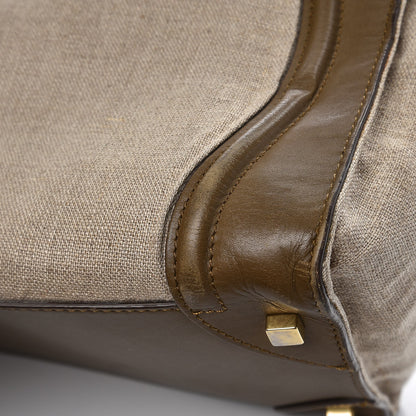 Celine Calfskin Linen Mini Tri-Color Luggage Khaki 13 of 22