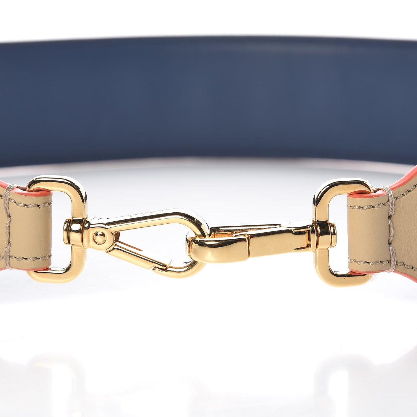 Vitello Century Plexiglass Bi-Color Studded Strap You Amido Blu Scuro