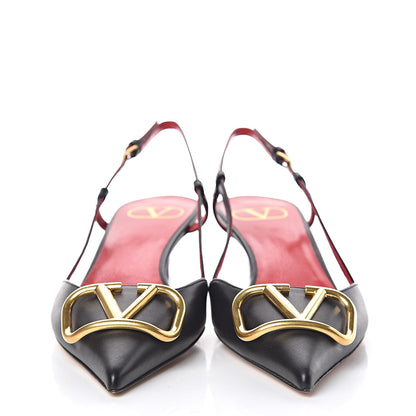 Valentino Garavani Calfskin Vlogo Slingback 40mm Pumps 38 Black 2 of 9