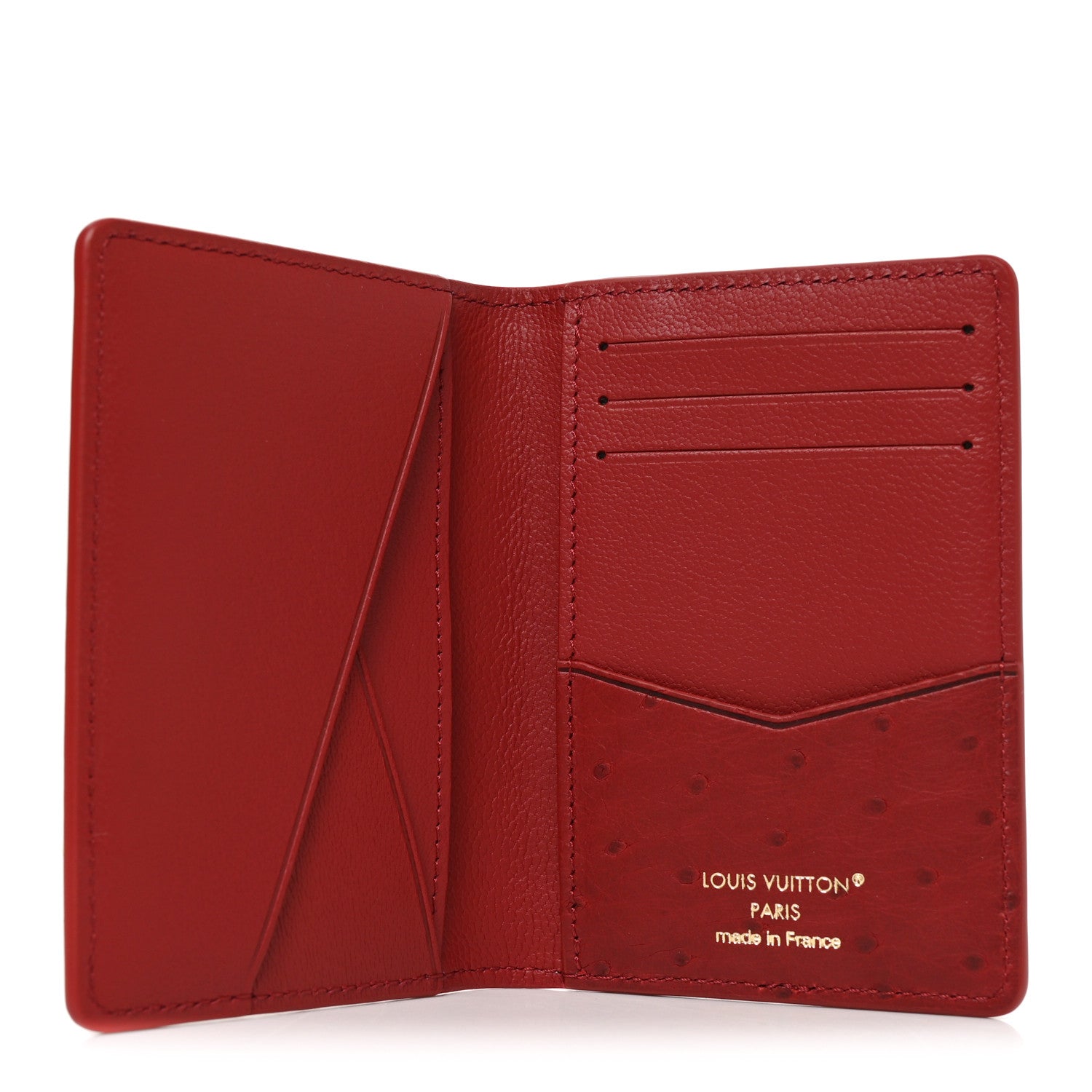 Louis Vuitton Ostrich Monogram Pocket Organizer NM Rouge Bordeaux 5 of 7