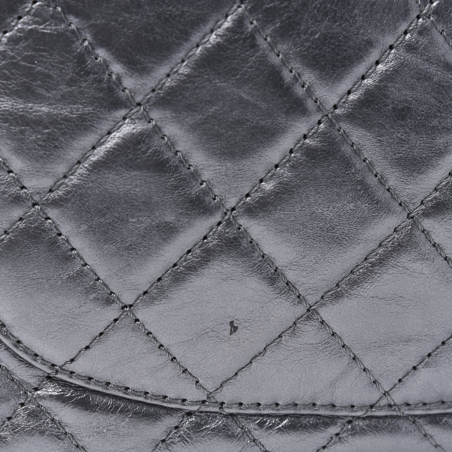Metallic Aged Calfskin Quilted 2.55 Reissue 226 Flap Dark Silver