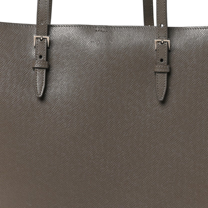 Saint Laurent Grained Calfskin Large Shopping Tote Warm Taupe Black 8 of 10