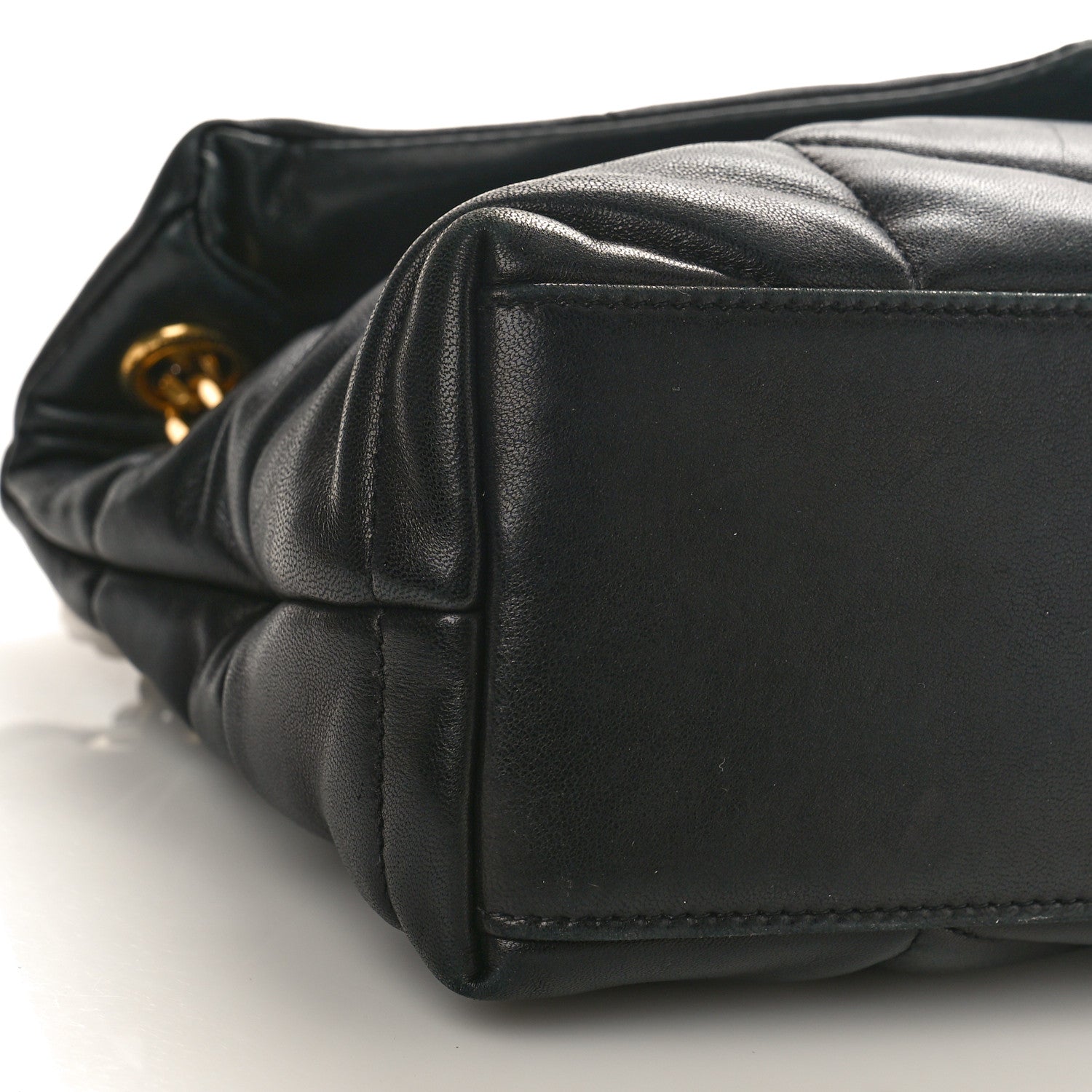 Saint Laurent Lambskin Quilted Small Loulou Puffer Monogram Chain Satchel Black 7 of 8