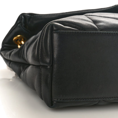 Saint Laurent Lambskin Quilted Small Loulou Puffer Monogram Chain Satchel Black 7 of 8