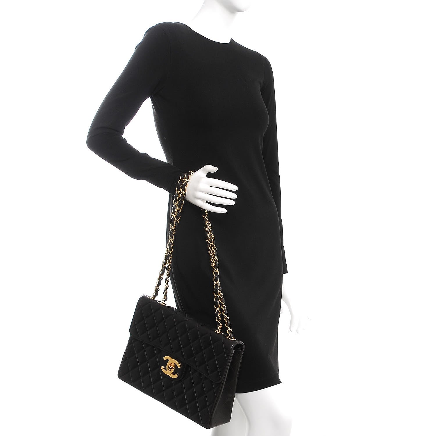 Chanel Lambskin Quilted Jumbo Single Flap Black 3 of 14