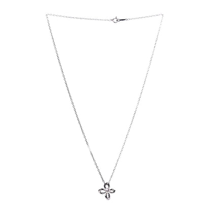 Mikimoto 18K White Gold Pearl 4mm Flower Pendant Necklace 3 of 6