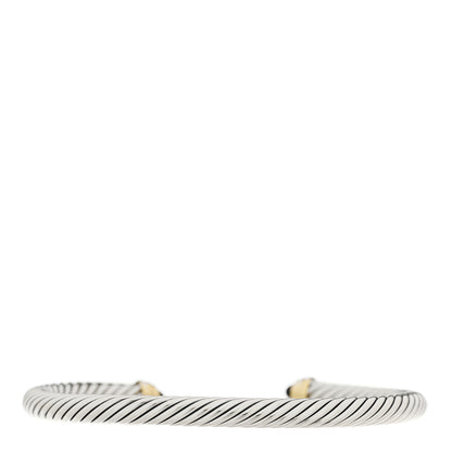David Yurman Sterling Silver 14K Yellow Gold Black Onyx 5mm Cable Classics Petite Color Bracelet 2 of 3
