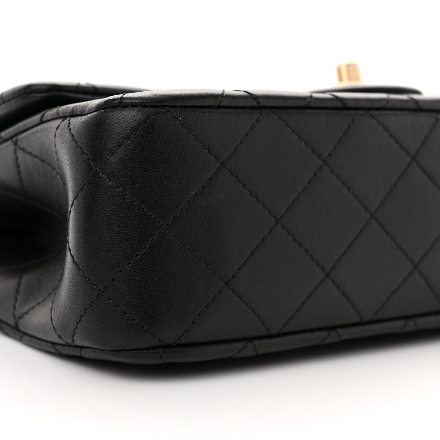 Lambskin Quilted Small Sweet Camellia Flap Black
