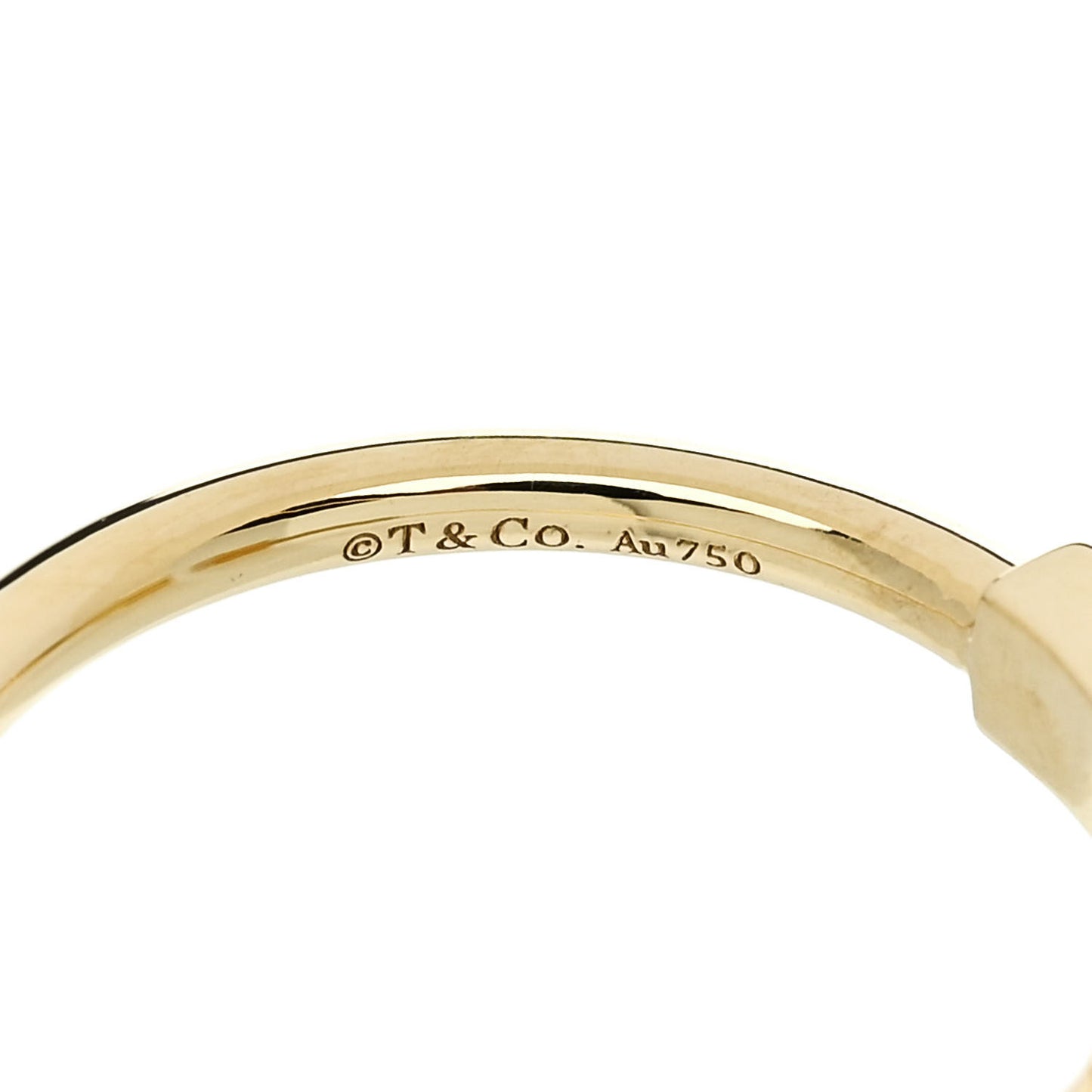 18K Yellow Gold Diamond T Wire Ring 50 5.5