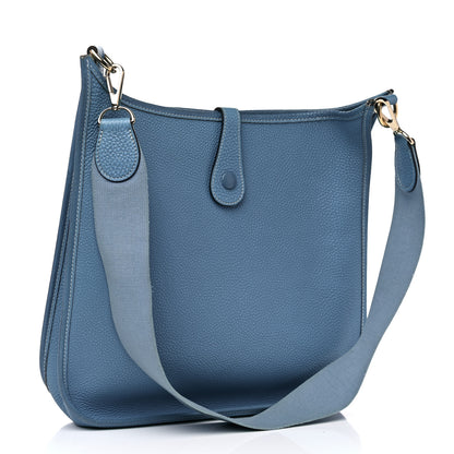 Hermes Togo Evelyne GM Blue Jean 2 of 21