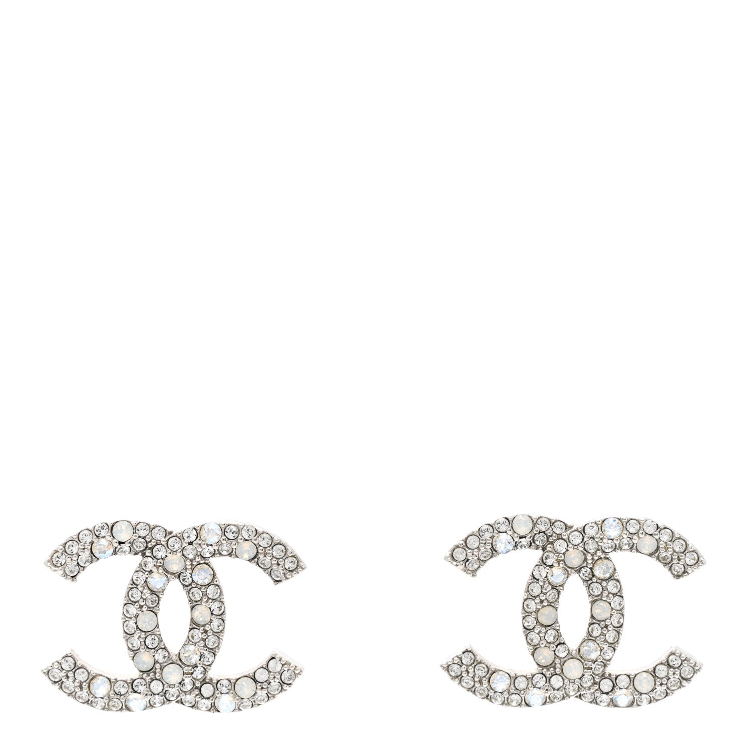 Chanel Crystal Palais Garnier CC Earrings Silver 1 of 5