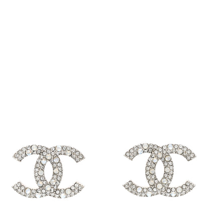 Chanel Crystal Palais Garnier CC Earrings Silver 1 of 5
