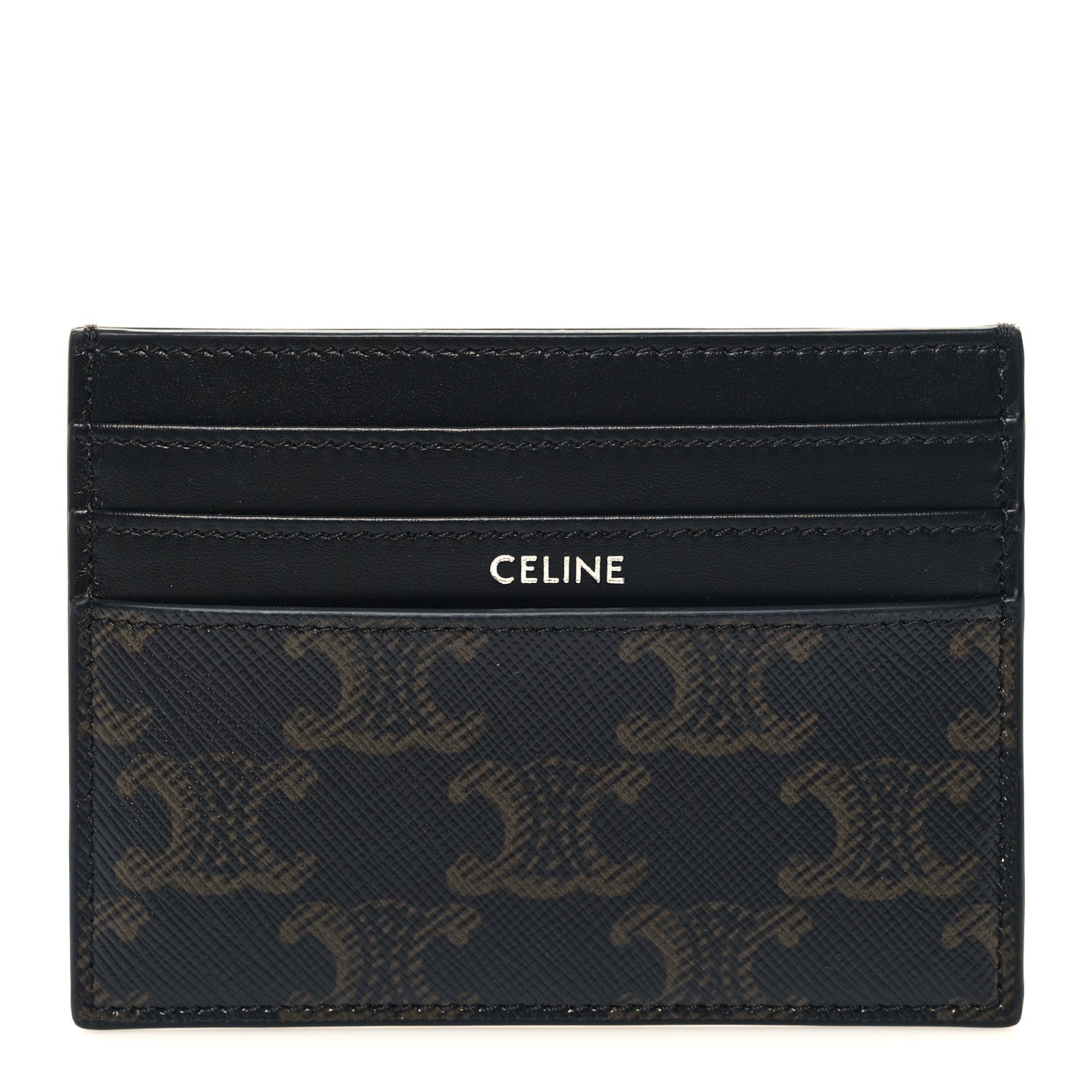 Celine Triomphe Canvas Card Holder Tan 1 of 9
