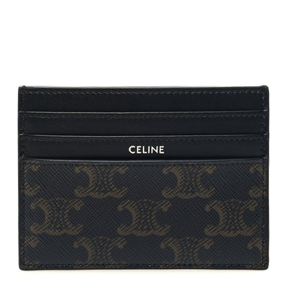 Celine Triomphe Canvas Card Holder Tan 1 of 9