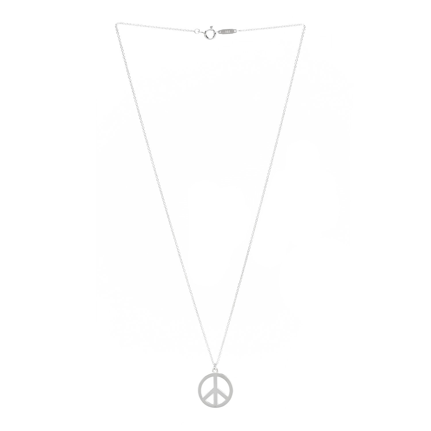 Tiffany Sterling Silver Peace Pendant Necklace 3 of 6