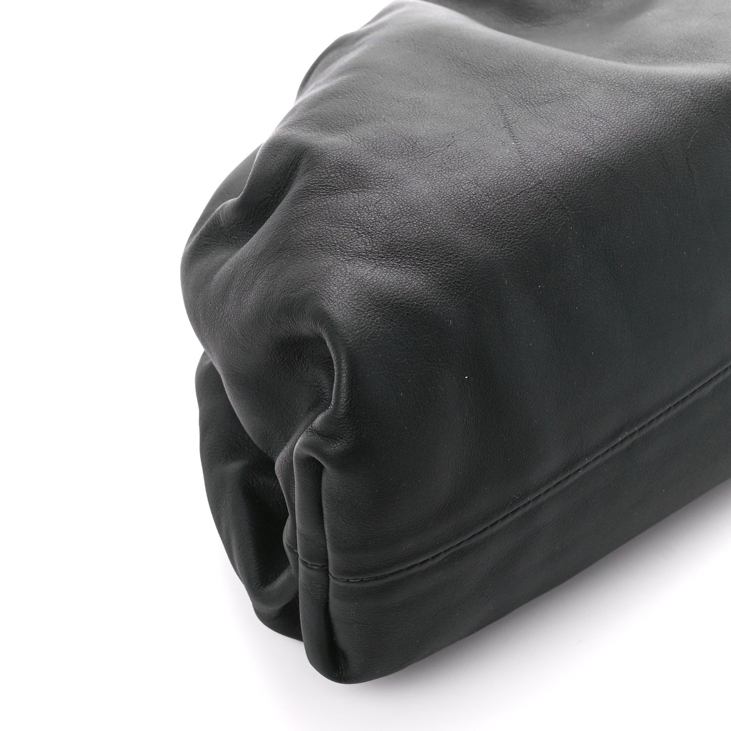 Smooth Butter Calf The Pouch Oversized Clutch Black