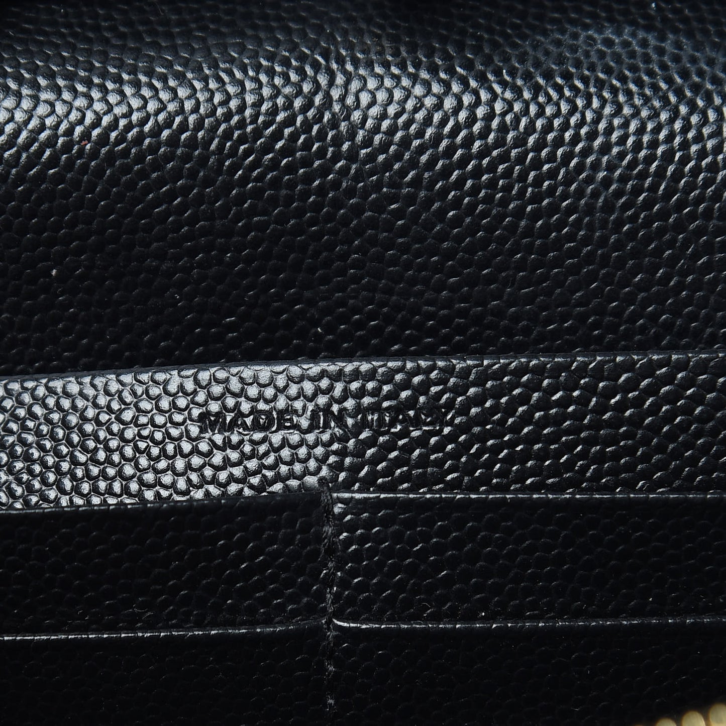 Grain De Poudre Matelasse Chevron Monogram Chain Wallet Black