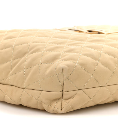 Saint Laurent Nubuck Suede Quilted Maxi Icare Shopping Tote Beige 9 of 10