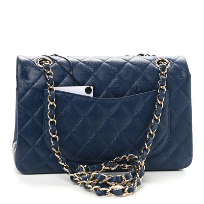 Chanel Caviar Quilted Small Double Flap Dark Blue 2 of 8