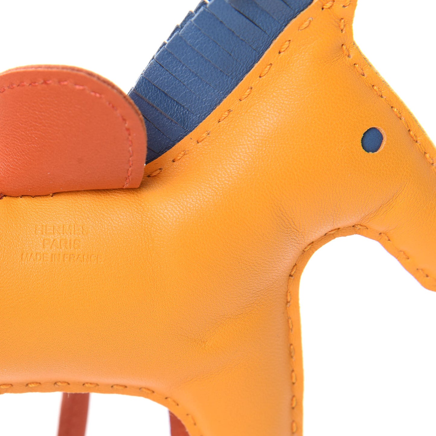 Milo Lambskin Grigri Rodeo Horse Bag Charm MM Jaune D'Or Bleu Agate Cornaline