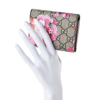 Gucci GG Supreme Monogram Blooms Card Case Beige Multicolor Dry Rose 2 of 10