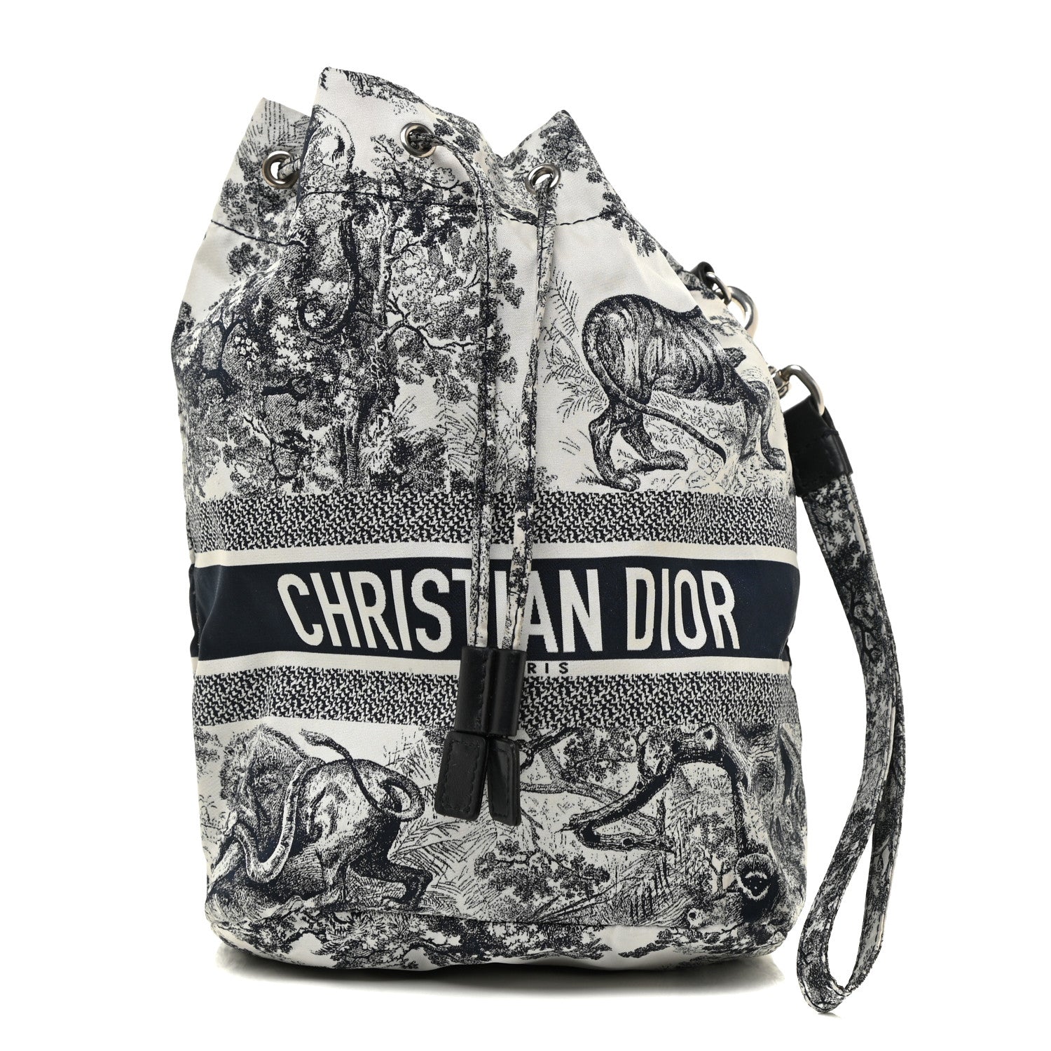 Christian Dior Technical Fabric Embroidered Toile De Jouy Sauvage DiorTravel Pouch Blue 1 of 11