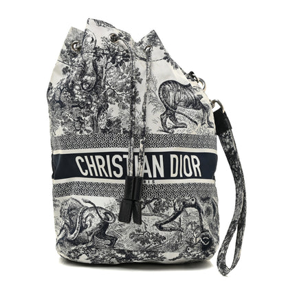 Christian Dior Technical Fabric Embroidered Toile De Jouy Sauvage DiorTravel Pouch Blue 1 of 11