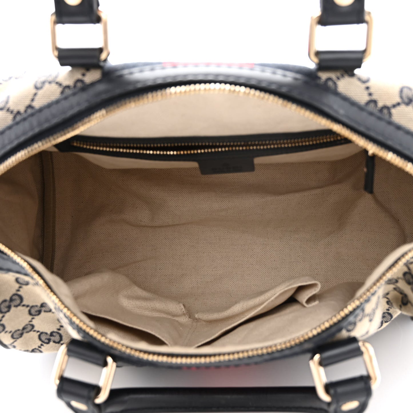Monogram Selleria Calfskin Vintage Web Medium Boston Beige Blue