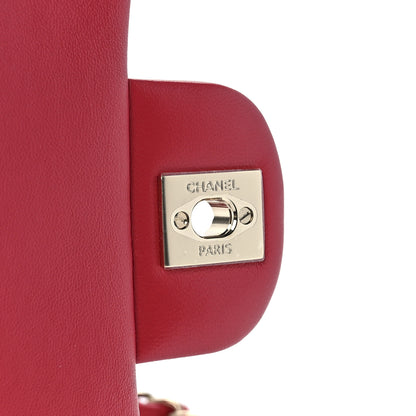 Chanel Lambskin Quilted Mini Rectangular Flap Red 6 of 13