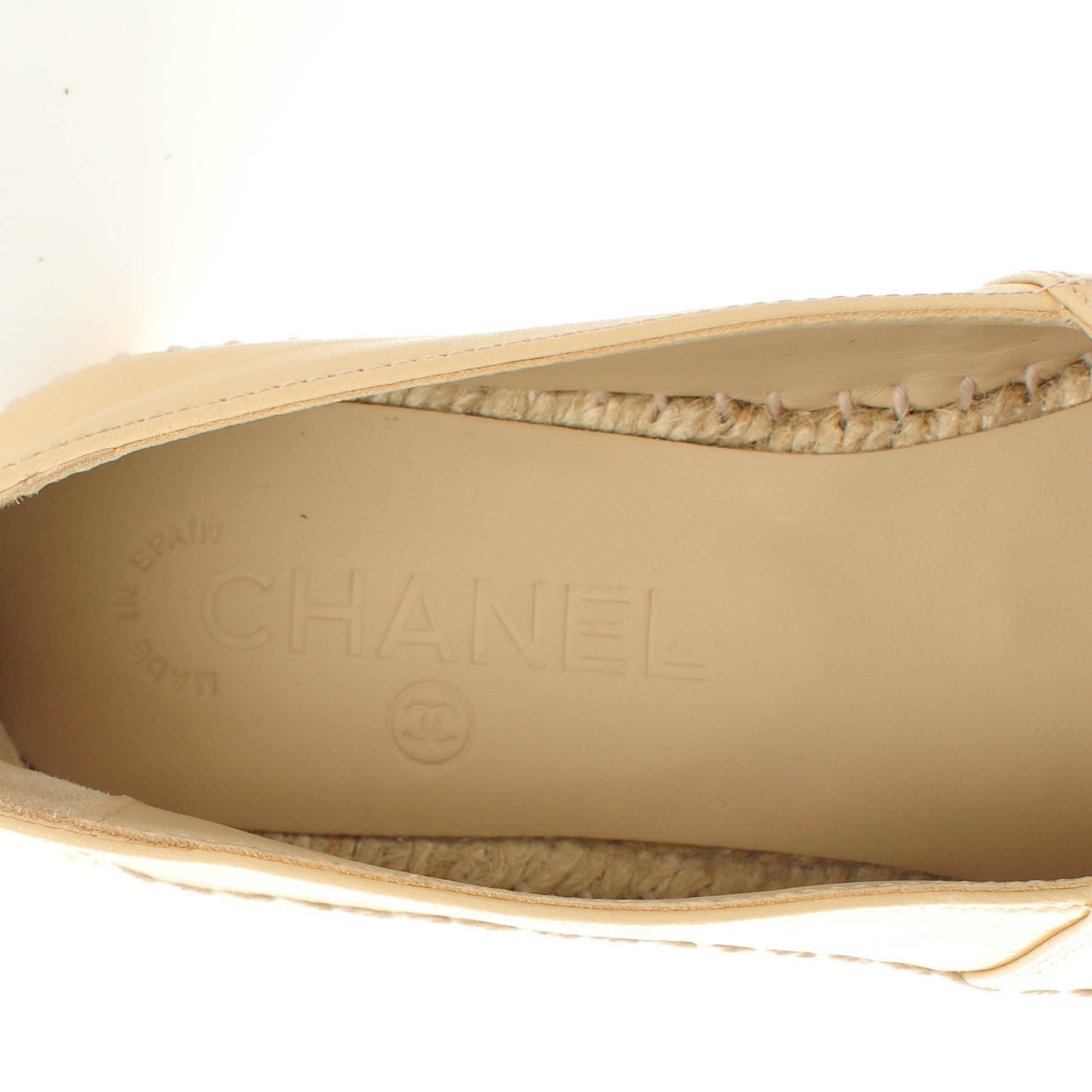 Lambskin CC Espadrilles 37 Beige Black