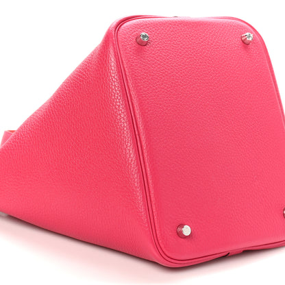 Hermes Taurillon Clemence Swift Eclat Picotin Lock 22 MM Rose Mexico Rouge De Coeur 9 of 11