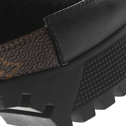 Louis Vuitton Suede Calfskin Monogram Laureate Platform Desert Boots 38.5 Black 13 of 13