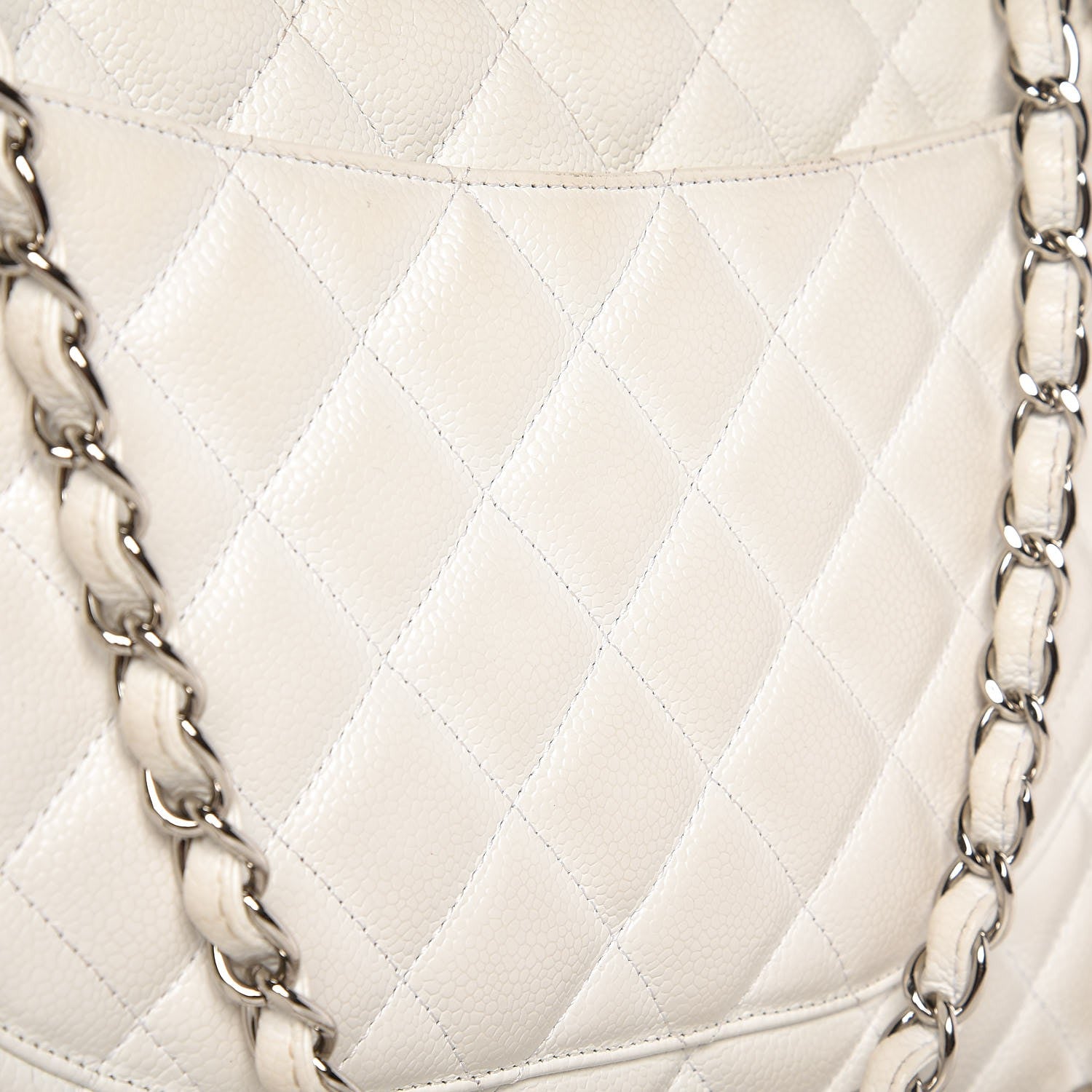 Chanel Caviar Quilted Maxi Single Flap White 16 of 16