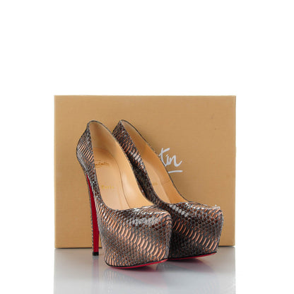 Christian Louboutin Watersnake Rocaille Daffodile 160 Pumps 39 Nude 7 of 7