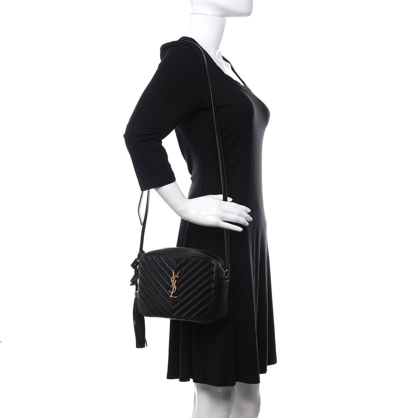 Calfskin Matelasse Monogram Lou Camera Bag Black