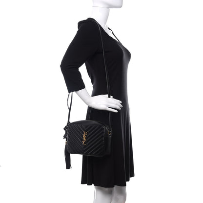 Saint Laurent Calfskin Matelasse Monogram Lou Camera Bag Black 2 of 10