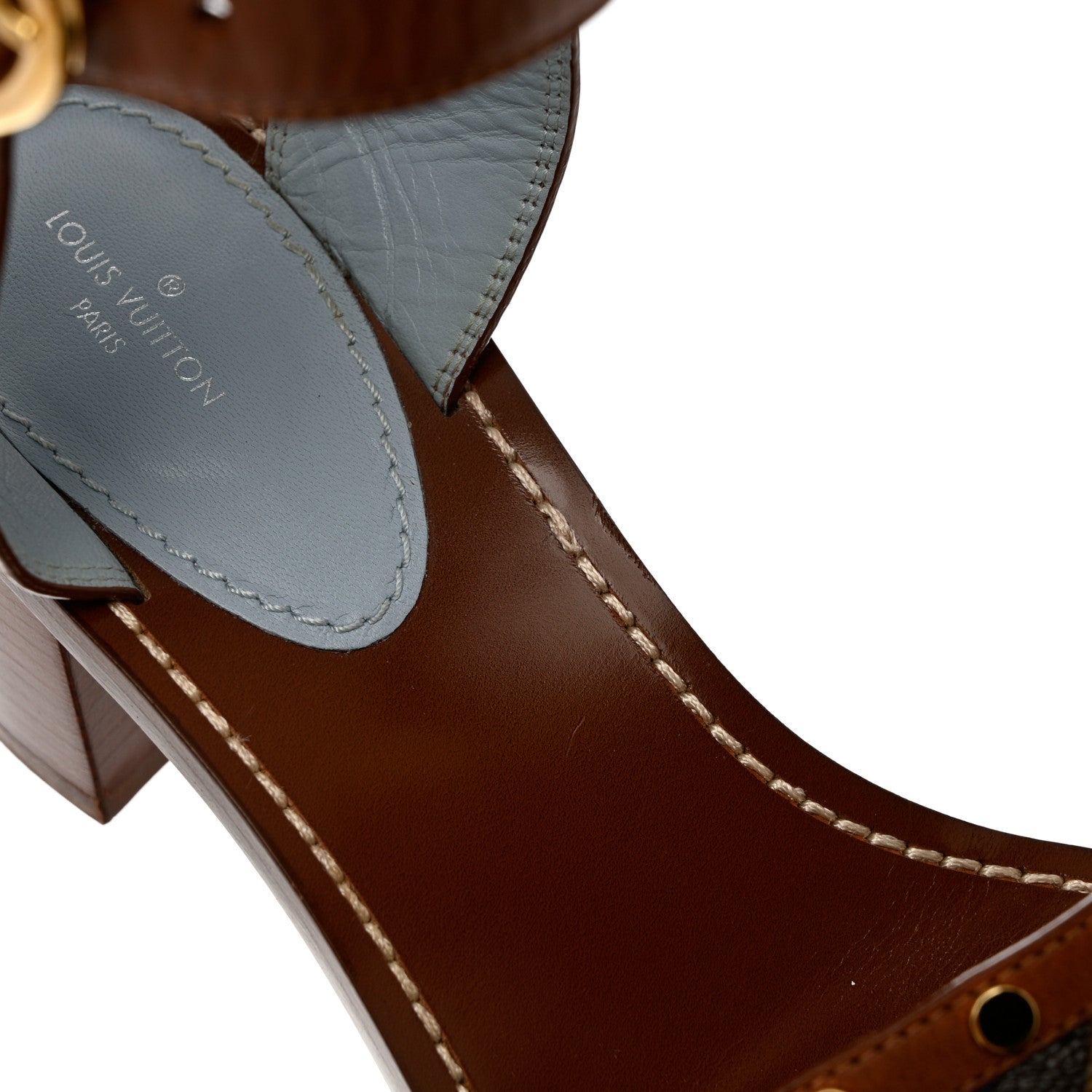 Louis Vuitton Calfskin Monogram Passenger Sandals 40 Cognac 10 of 14