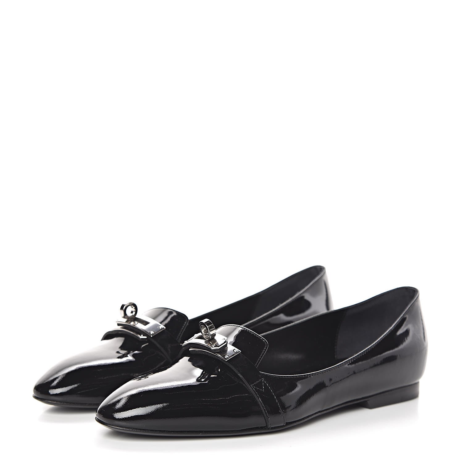 Hermes Patent Pegase Ballerina Flats 35 Black 3 of 9