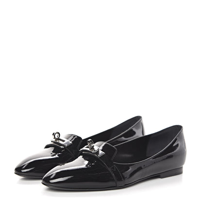 Hermes Patent Pegase Ballerina Flats 35 Black 3 of 9