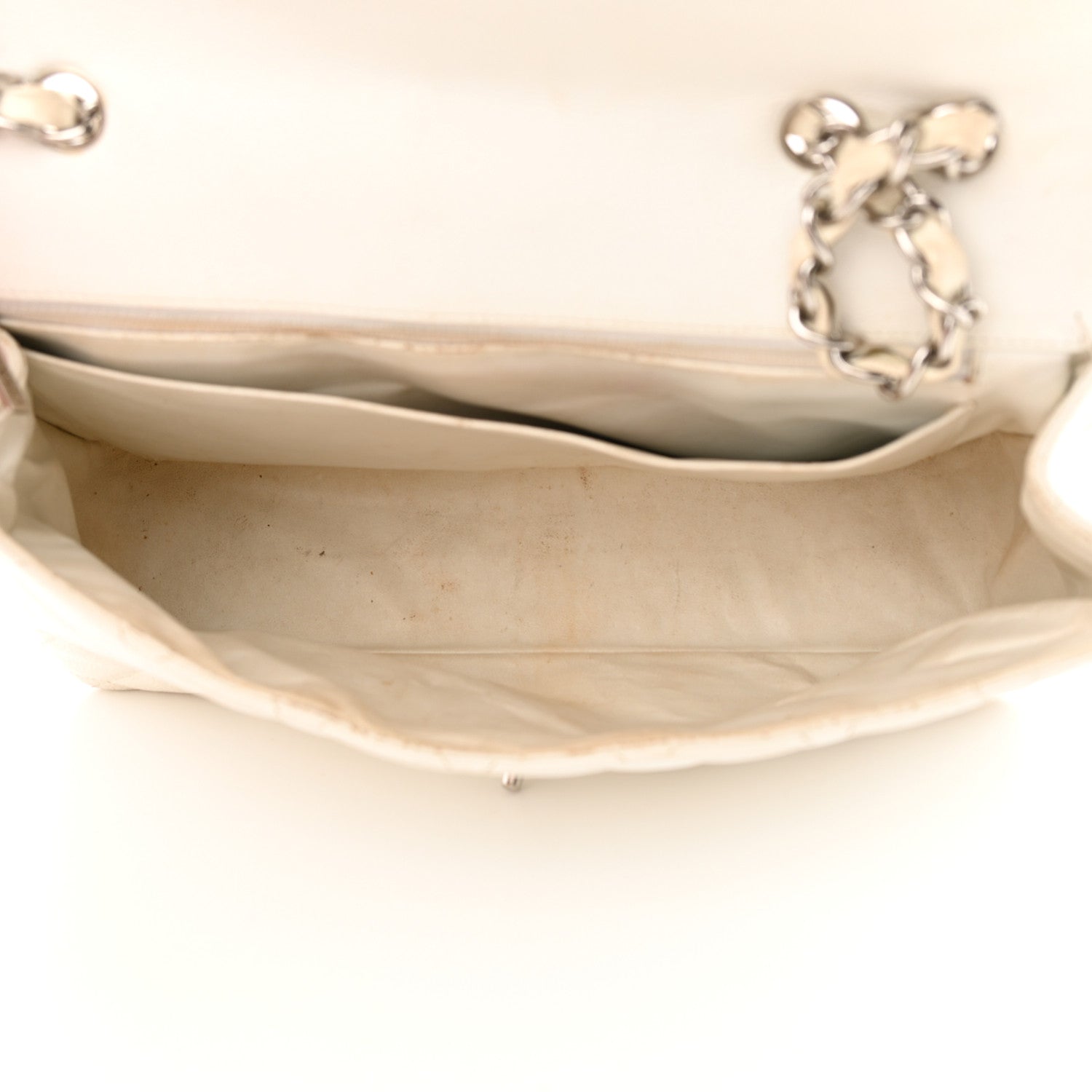 Chanel Caviar Quilted Jumbo Single Flap White 5 of 21