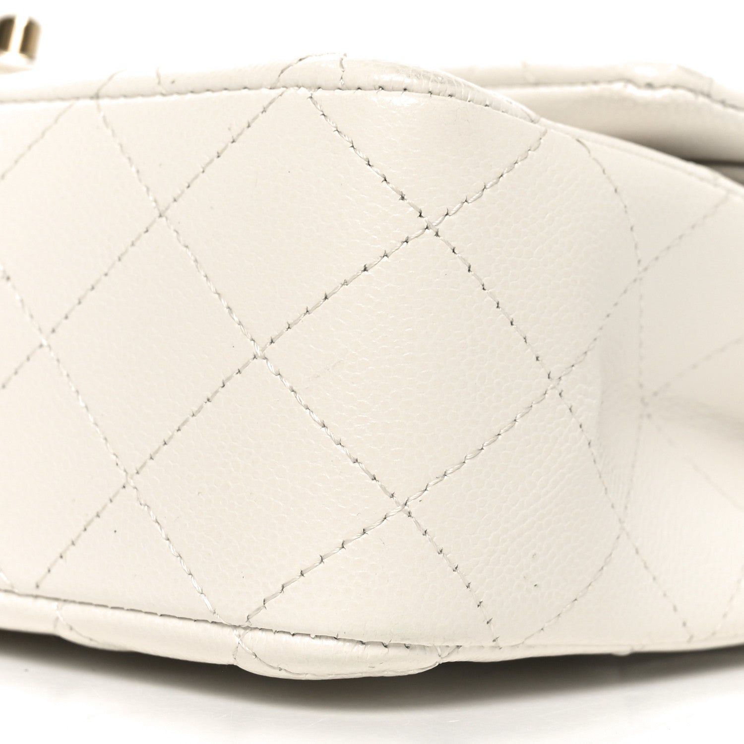 Chanel Caviar Quilted Medium Double Flap White 10 of 11