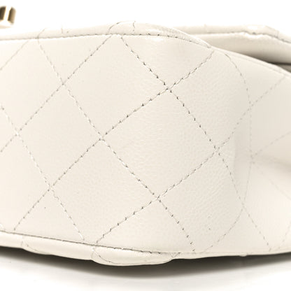 Chanel Caviar Quilted Medium Double Flap White 10 of 11