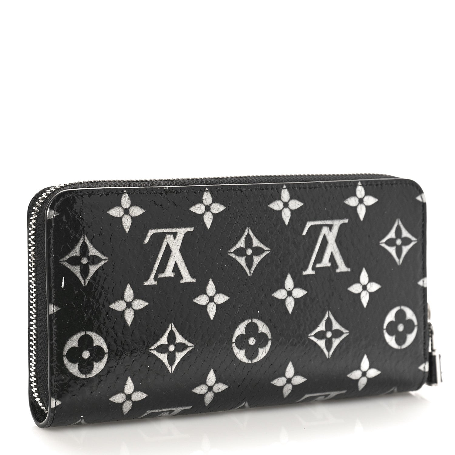 Louis Vuitton Snakeskin Monogram Zippy Padlock Wallet Black 3 of 9