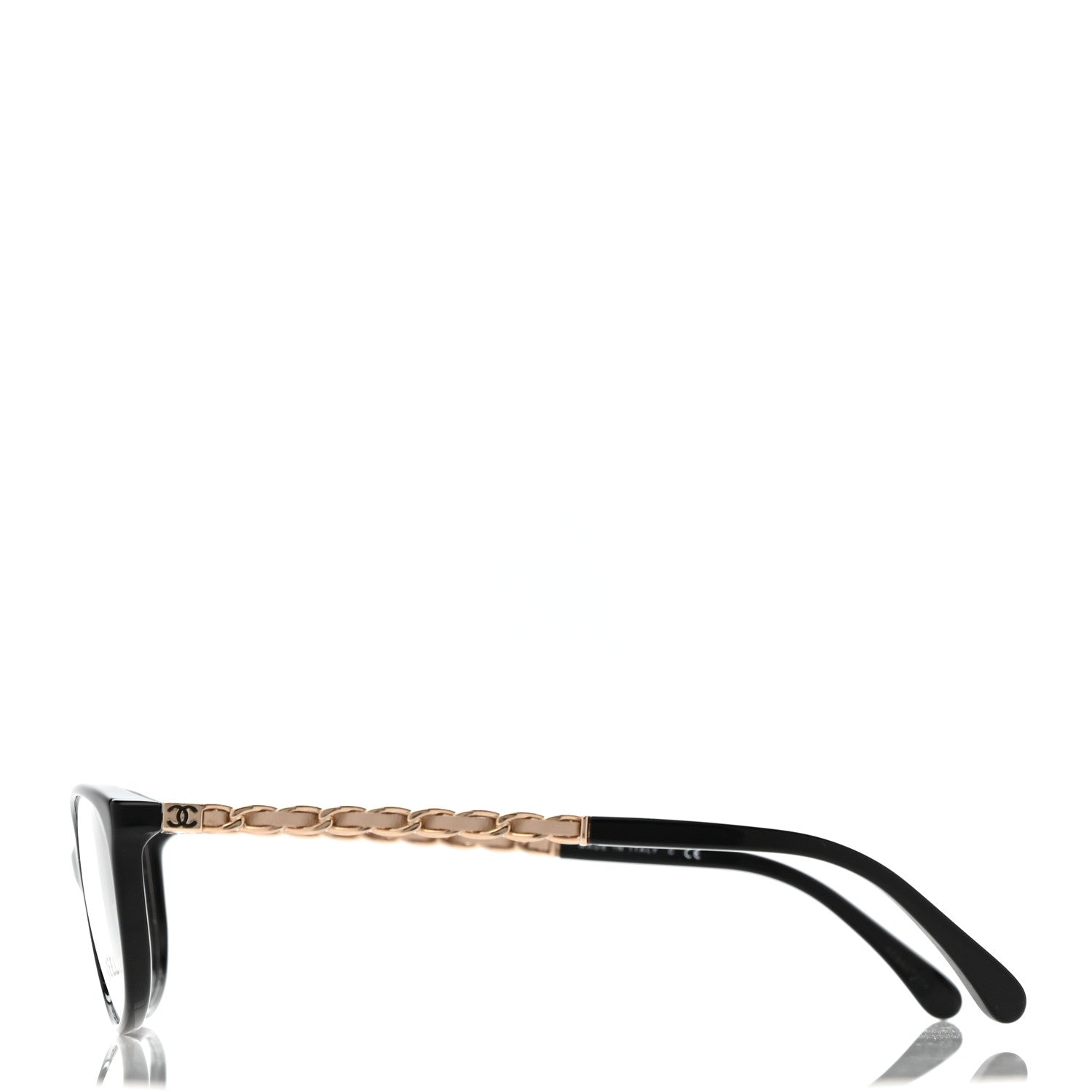 Chanel Lambskin Chain Eyeglasses Frames 3221-Q Black 3 of 8