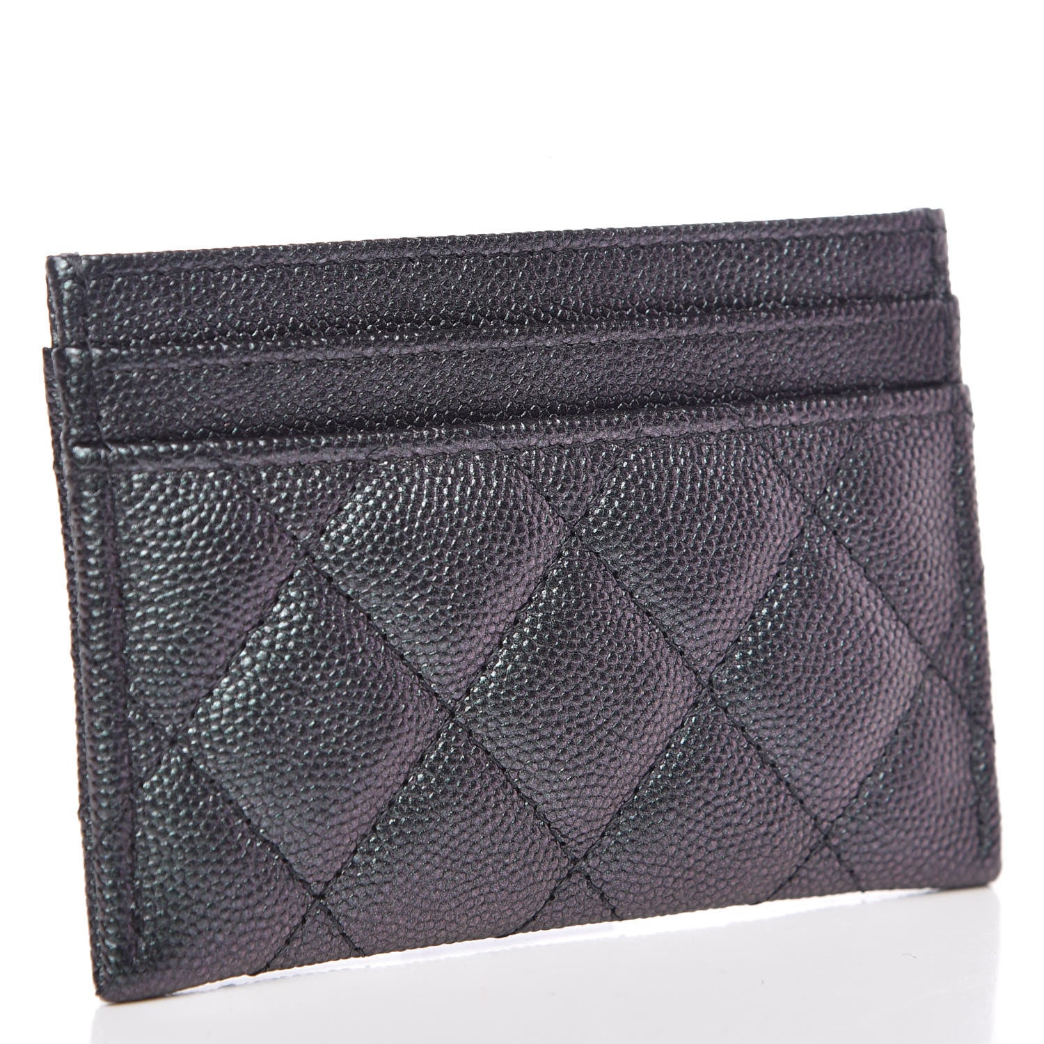 Chanel Iridescent Caviar Quilted Card Holder Black 3 of 10