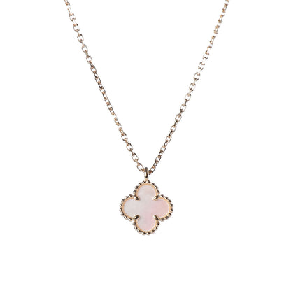 Van Cleef & Arpels 18K Yellow Gold Mother of Pearl Sweet Alhambra Pendant Necklace 4 of 8