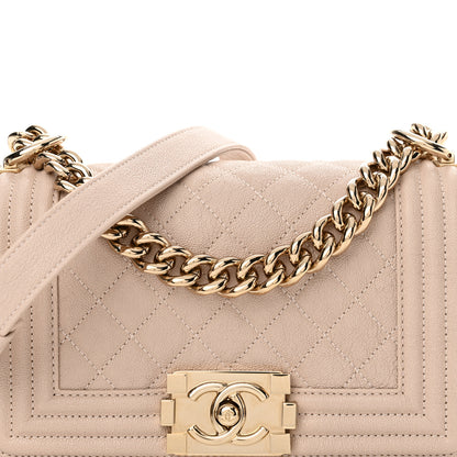 Chanel Caviar Quilted Small Boy Flap Light Beige 8 of 10