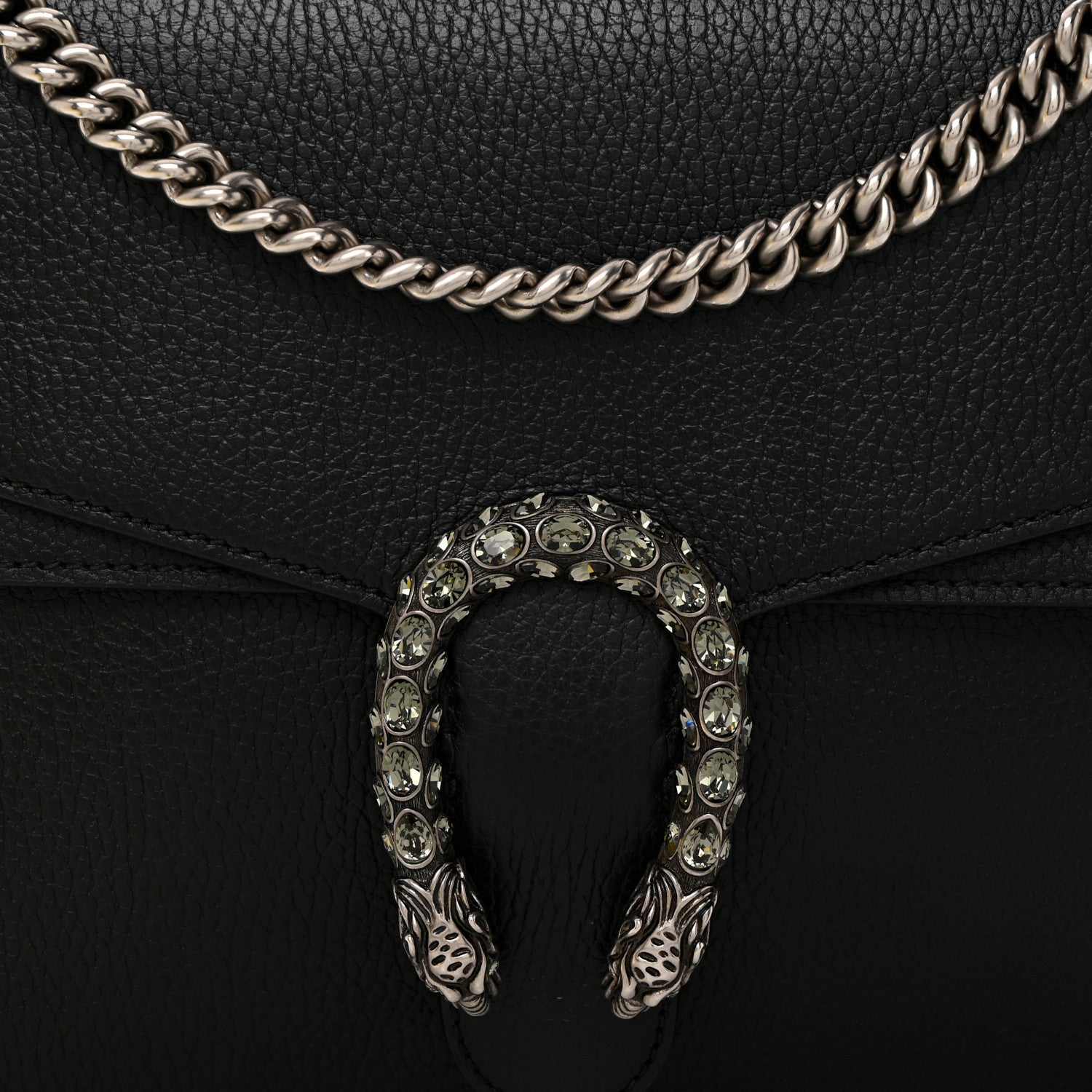 Gucci Dollar Calfskin Crystal Medium Dionysus Shoulder Bag Black Black Diamond 8 of 10