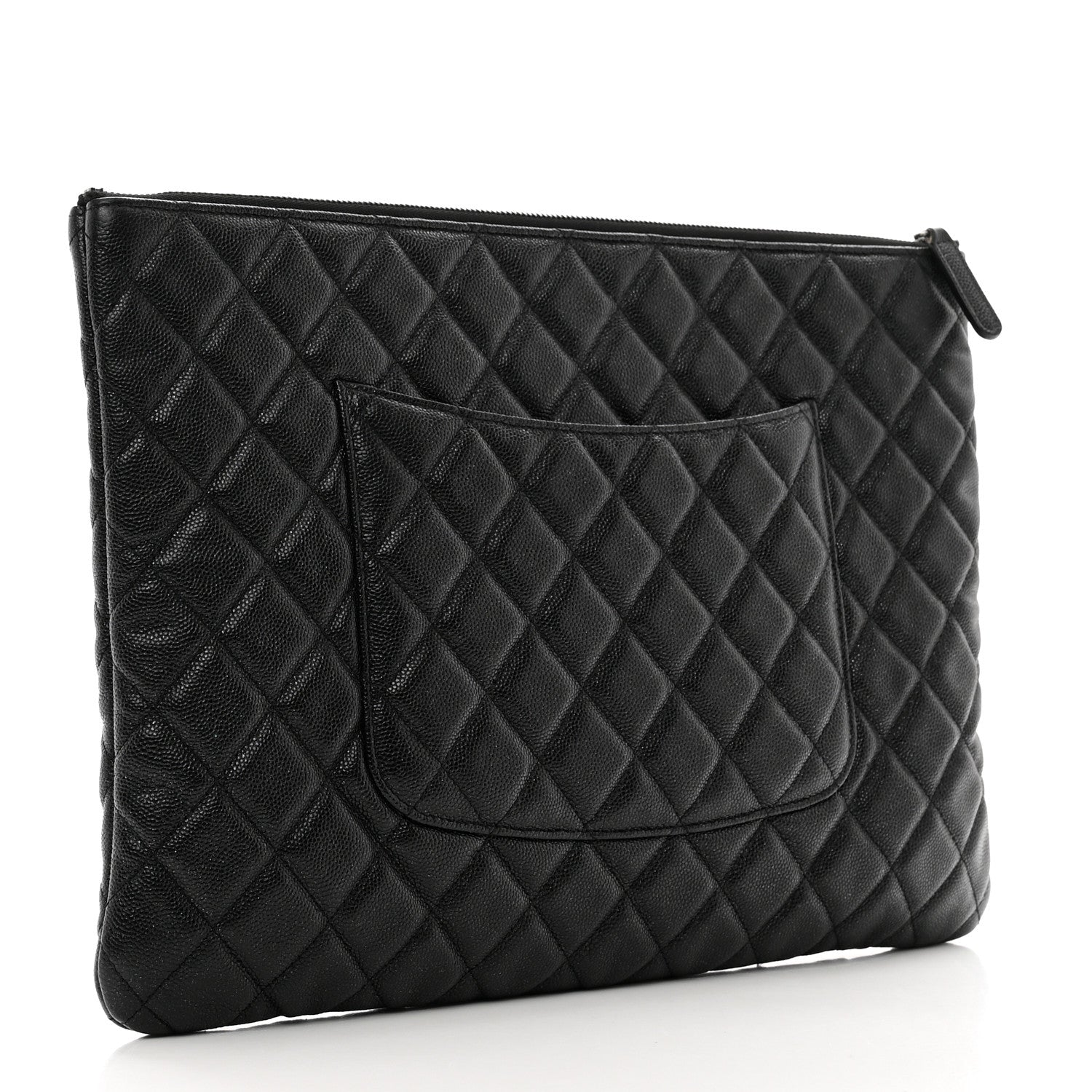 Chanel Iridescent Caviar Quilted Large Cosmetic Case Black 3 of 9
